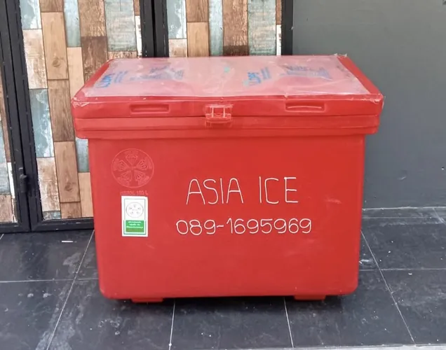 ถังน้ำแข็ง Asia ice สีส้ม พร้อมเบอร์โทร 089-1695969